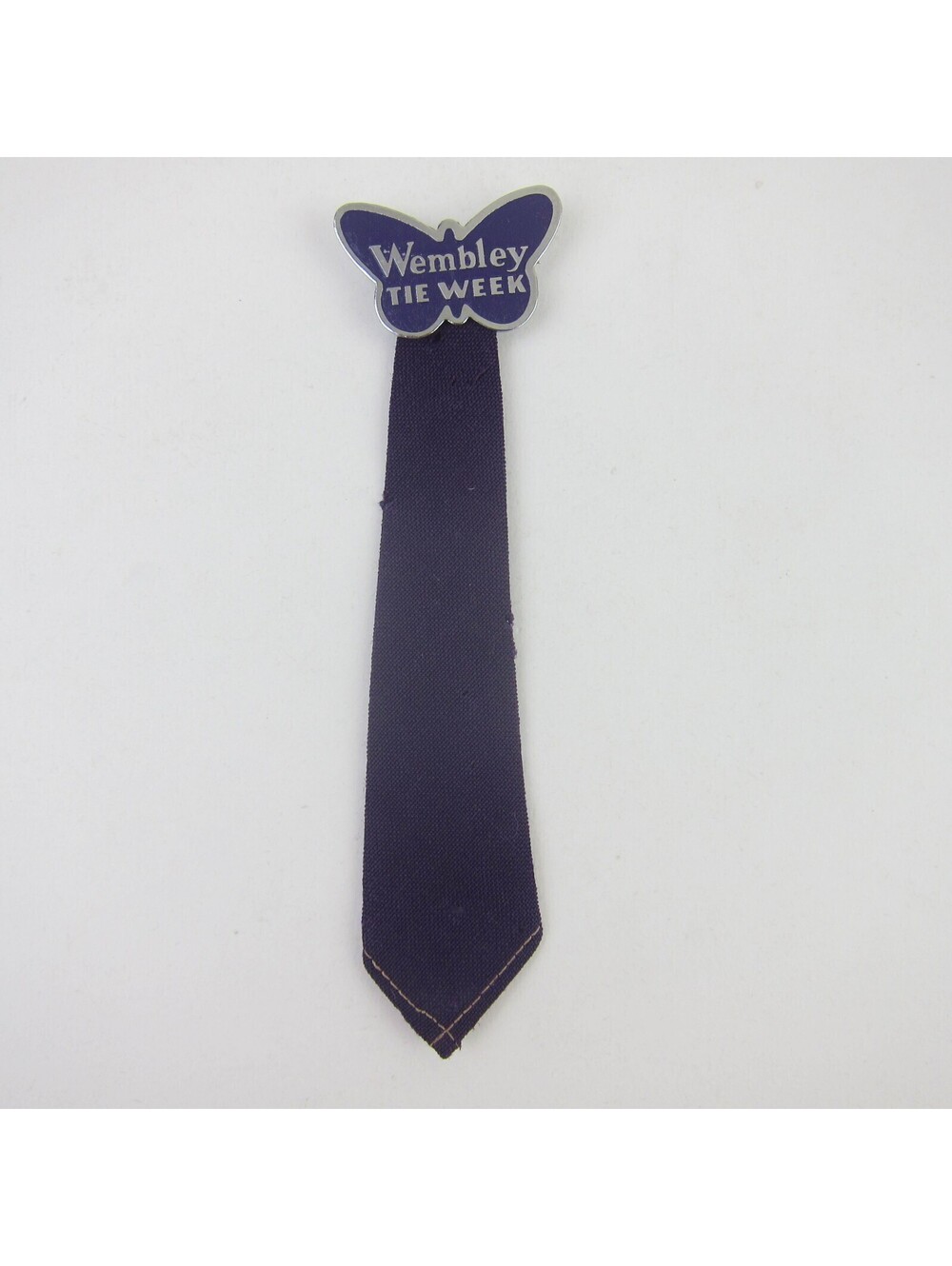Lapel Pin Wembley Tie Week Advertising Promo Purple & Silver Vintage 1940s RARE